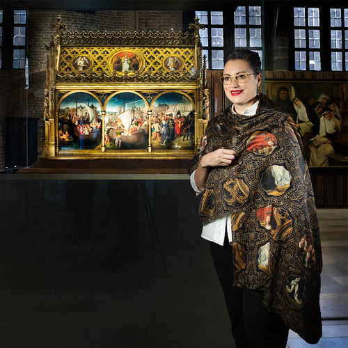Sjaal geweven zijde in giftbox - Memling 70x200cm