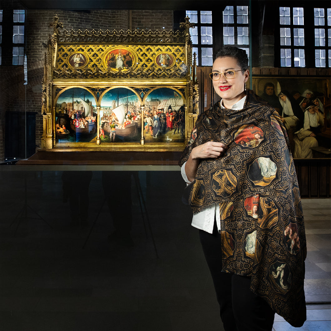Sjaal geweven zijde in giftbox - Memling 70x200cm